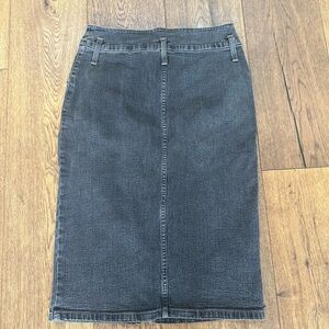 Skirt by United colors of Benetton grey denim midi with front slit size small